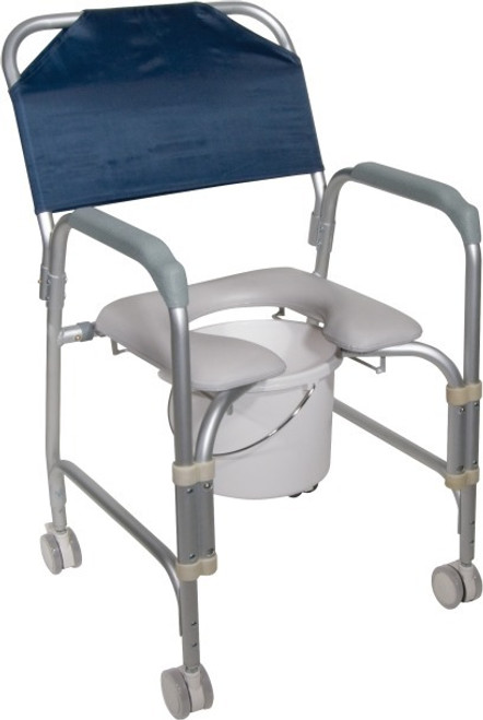 Non-Tilt Rolling Shower Commode Chairs